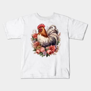 Pink Christmas Chicken Kids T-Shirt